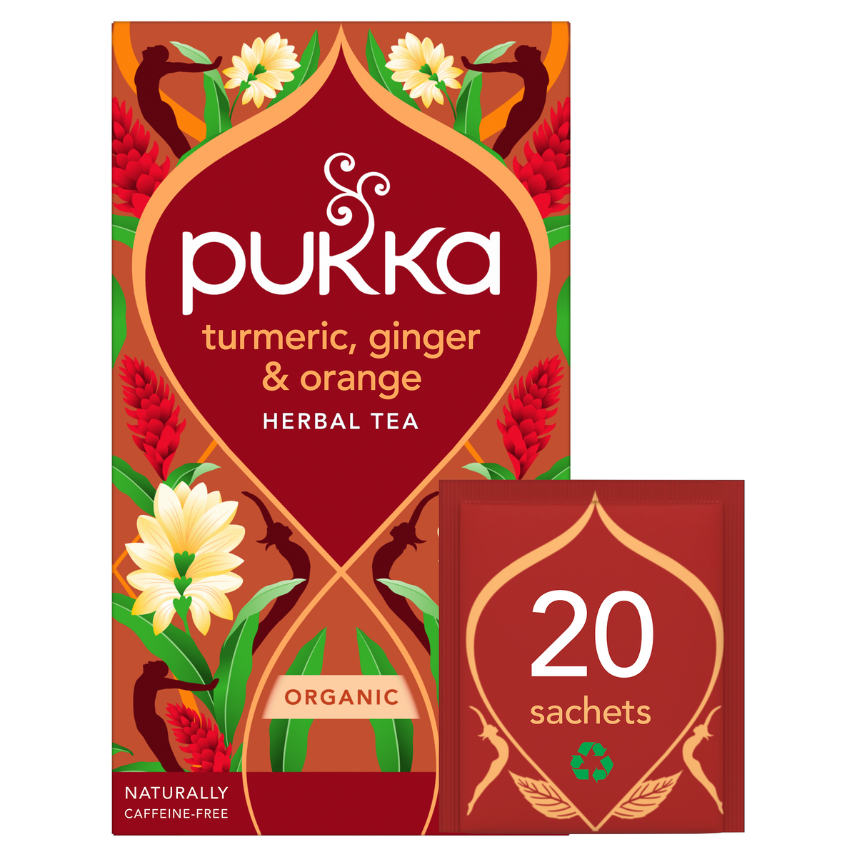 Ceai cu Turmeric, Ghimbir și Portocală ECO, 20 Plicuri – Pukka