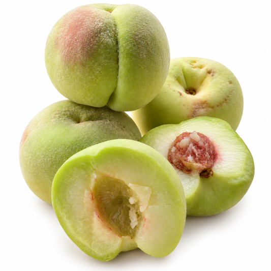 Piersici albe ECO din Italia, 500g – piersică tăiată, cu sâmbure
