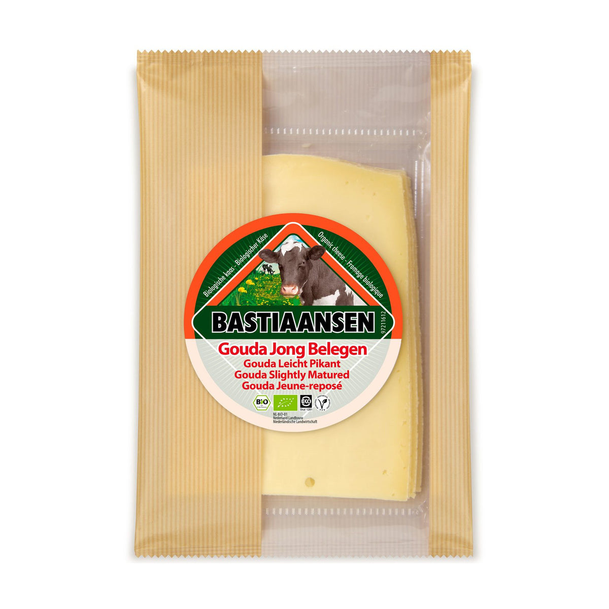 Brânză Gouda de Vacă Semi-maturată ECO în Felii, 150g