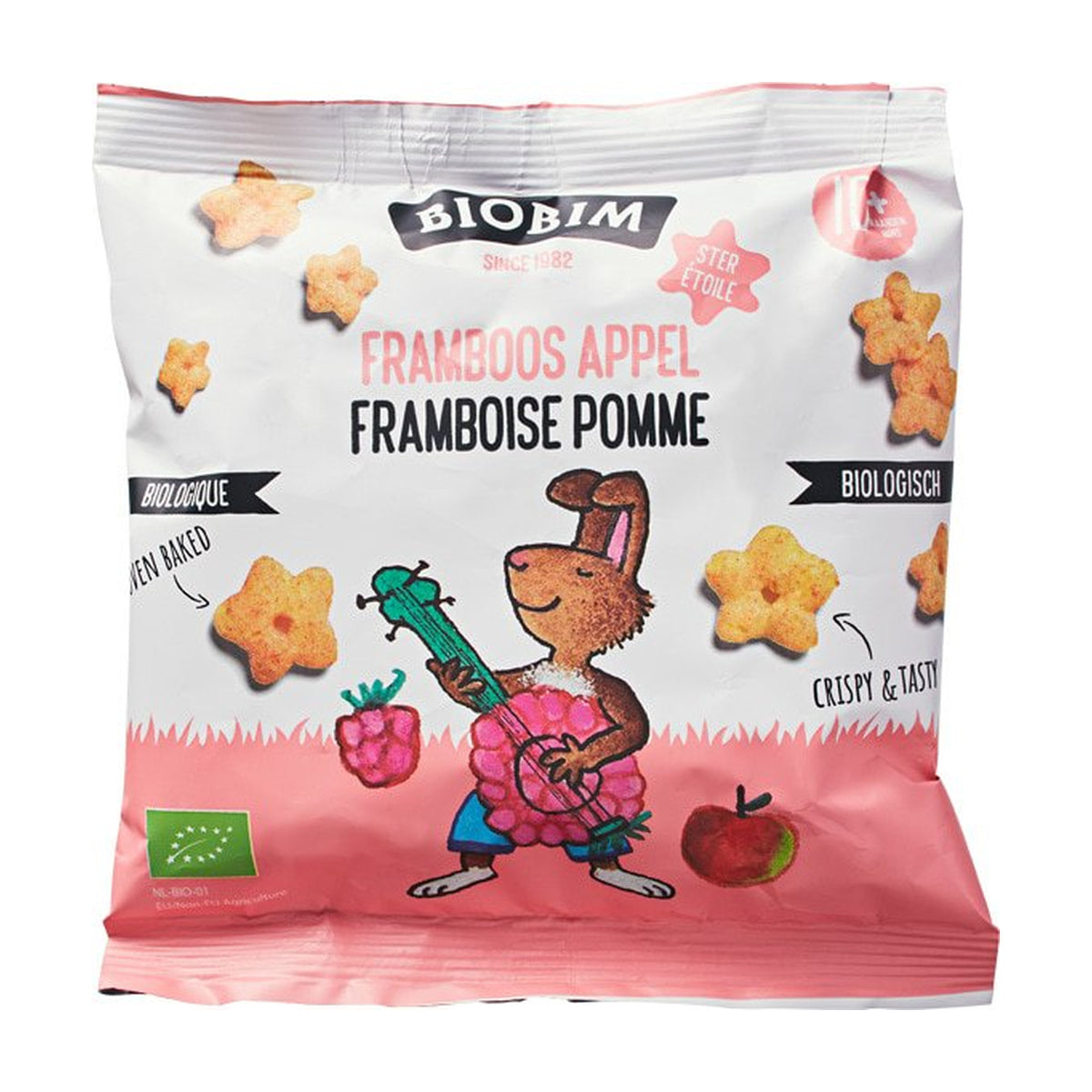 Pufuleți Inimioare cu Zmeură și Măr ECO (10+ luni), 20g