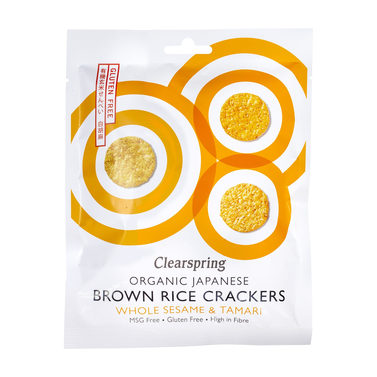 Crackers Japonezi din Orez Brun cu Susan Auriu și Tamari ECO, 40g