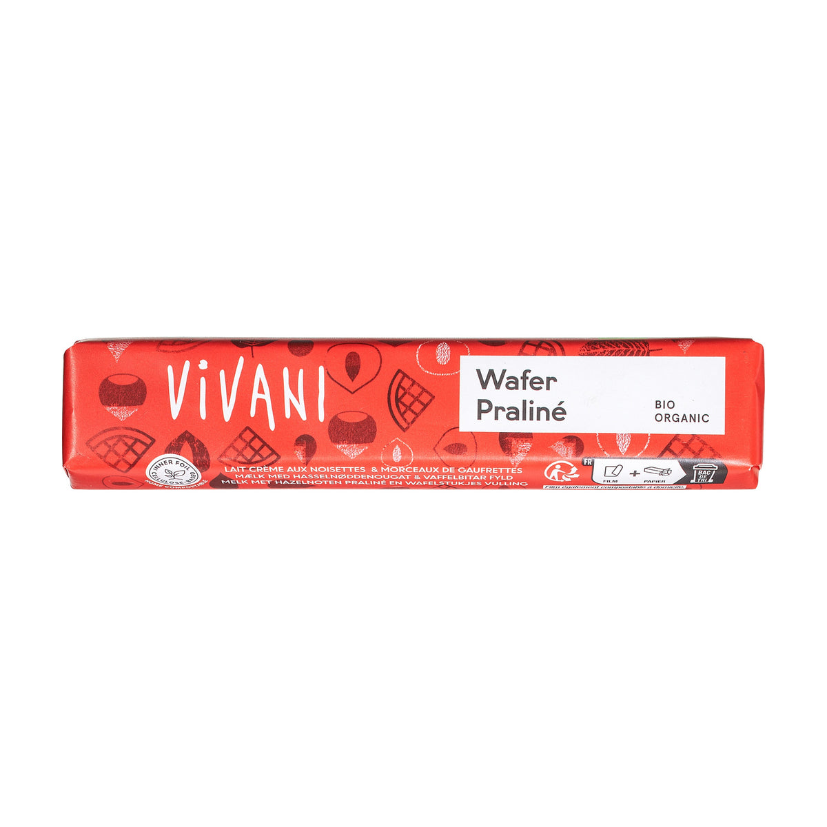 Ciocolată cu Lapte Wafer Praliné ECO, 40g