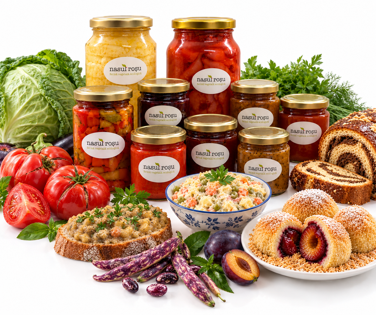 Produse Nasul Roșu – conserve, gemuri, zacuscă și patiserie din bucătăria proprie
