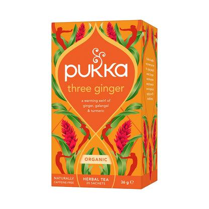 Ceai Pukka Three Ginger ECO, 20 de pliculețe, 36 g