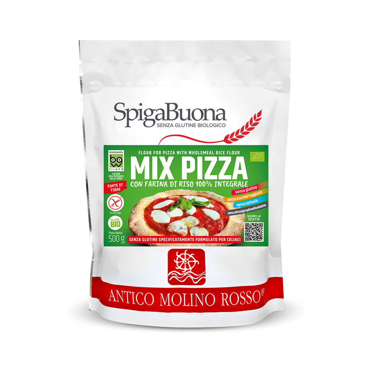 Mix Semiintegral fără Gluten pentru Pizza ECO, 500g