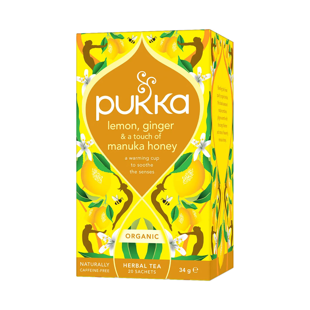 Ceai Pukka Lemon, Ginger & Manuka Honey ECO, 20 de pliculețe, 34 g