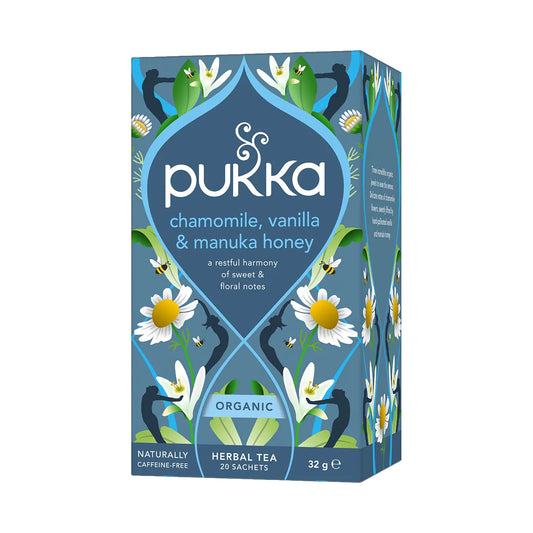 Ceai Pukka Chamomile, Vanilla & Manuka ECO, 20 de pliculețe, 32 g