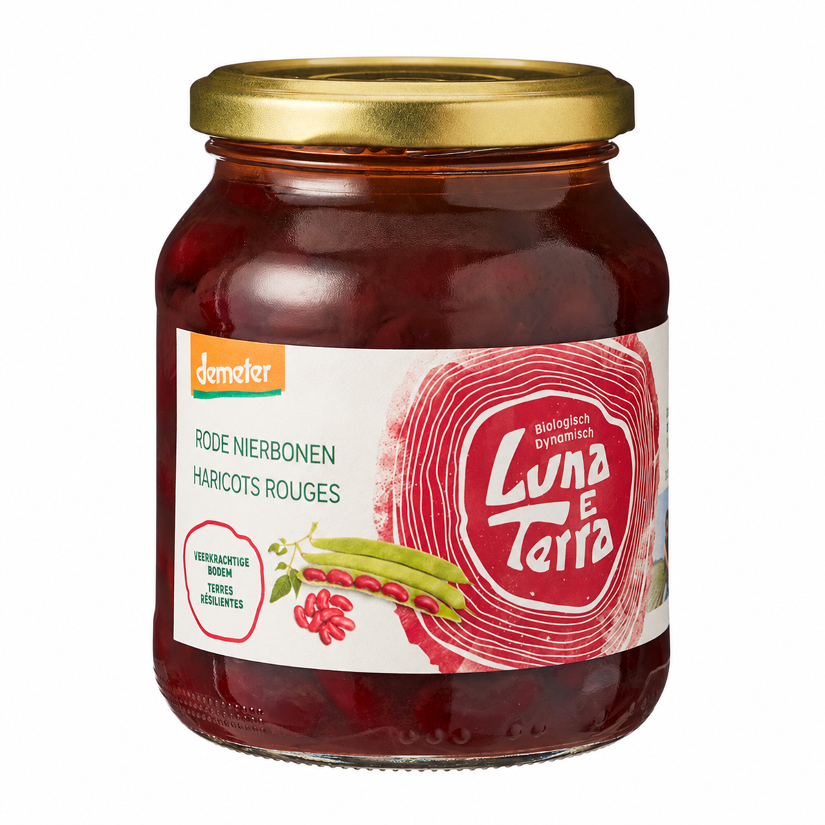 Fasole roșie kidney ECO și Demeter la borcan, 350g, Luna e Terra