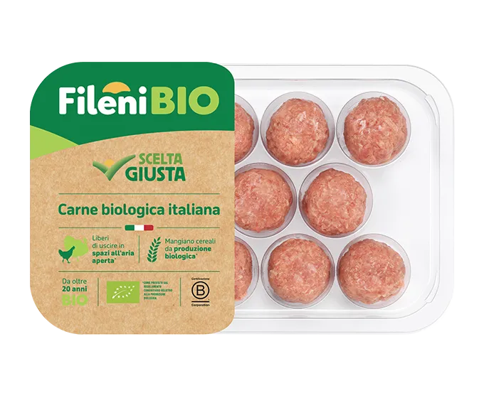 Chifteluțe (Polpette) de Pui și Curcan BIO – Fileni, 240g