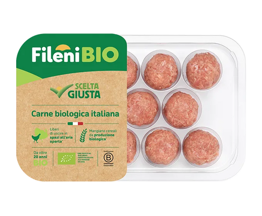 Chifteluțe (Polpette) de Pui și Curcan BIO – Fileni, 240g