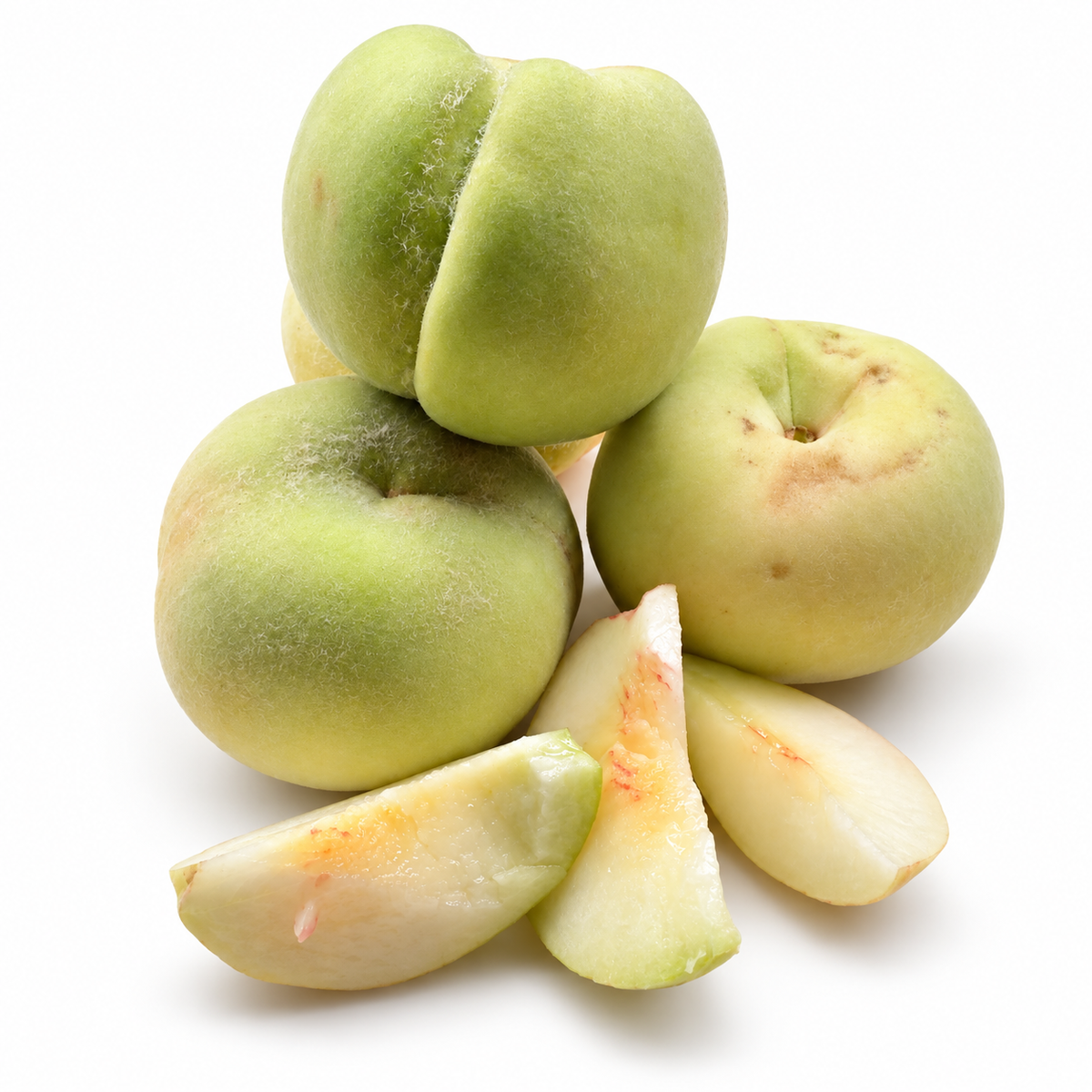 Piersici albe ECO din Italia, 500g – fructe întregi și felii cu pulpă albă