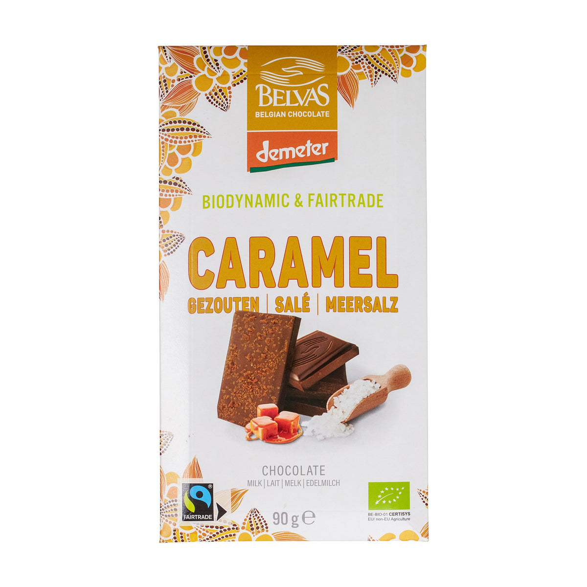 Ciocolată cu Lapte, Caramel Sărat și Sare de Mare ECO, 90g