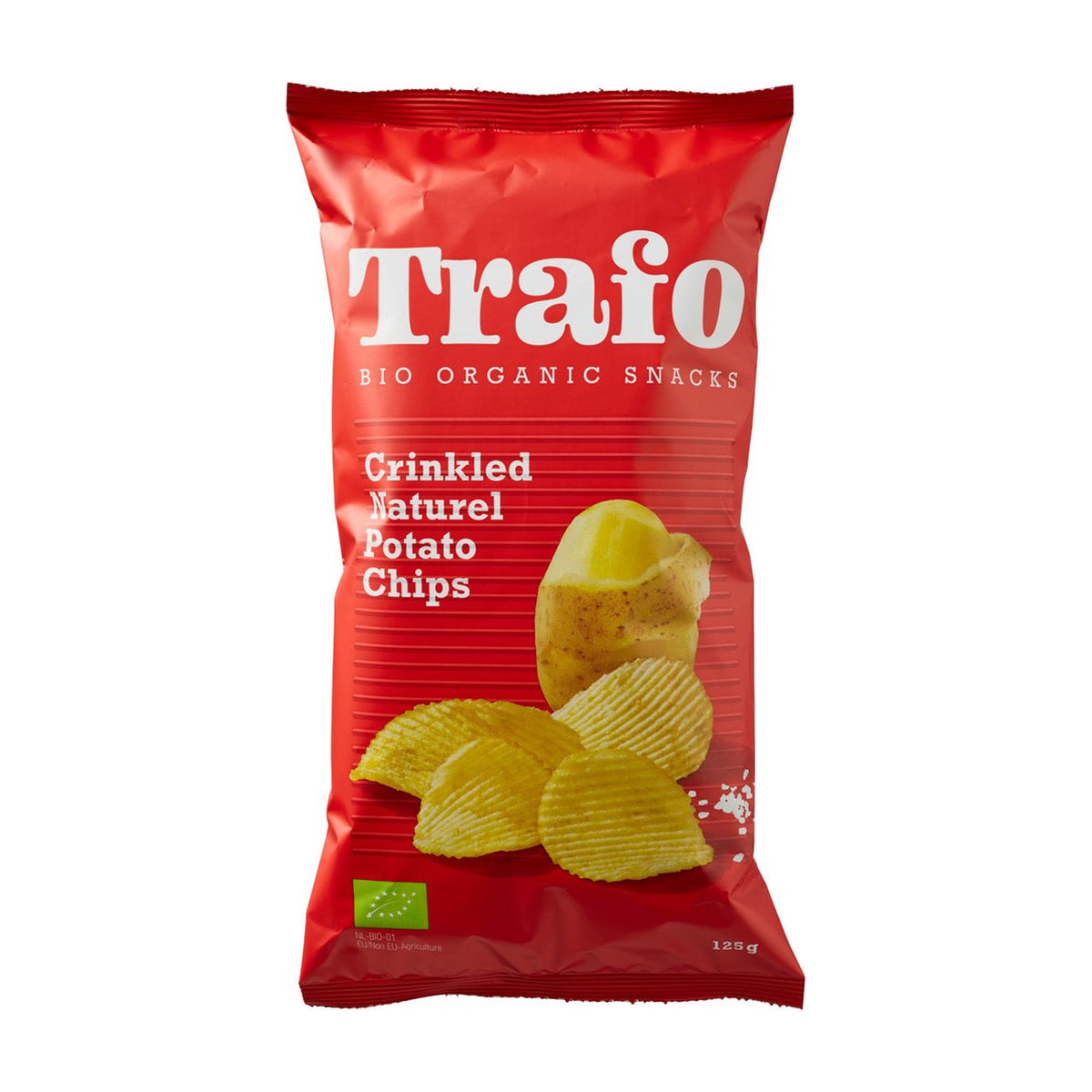 Chipsuri de Cartofi Ondulate cu Sare de Mare ECO, 125g