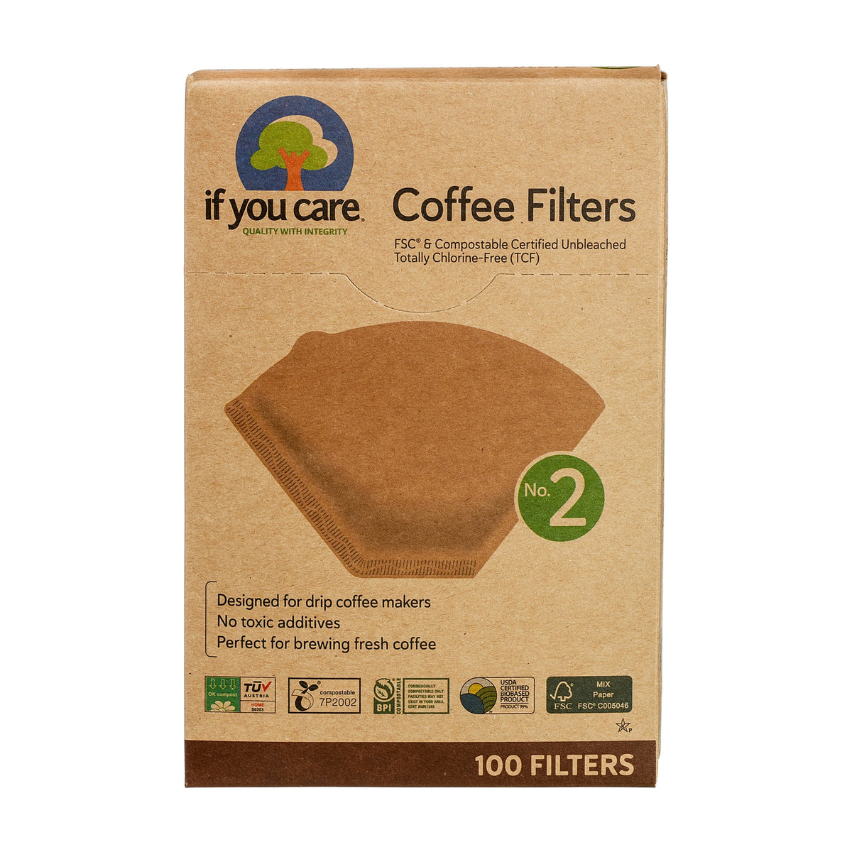 Filtre de Hârtie pentru Cafea Nr. 2 – 100 Bucăți