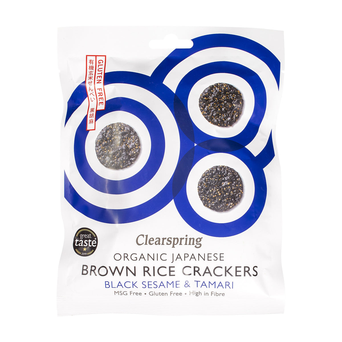Crackers Japonezi din Orez Brun cu Susan Negru și Tamari ECO, 40g