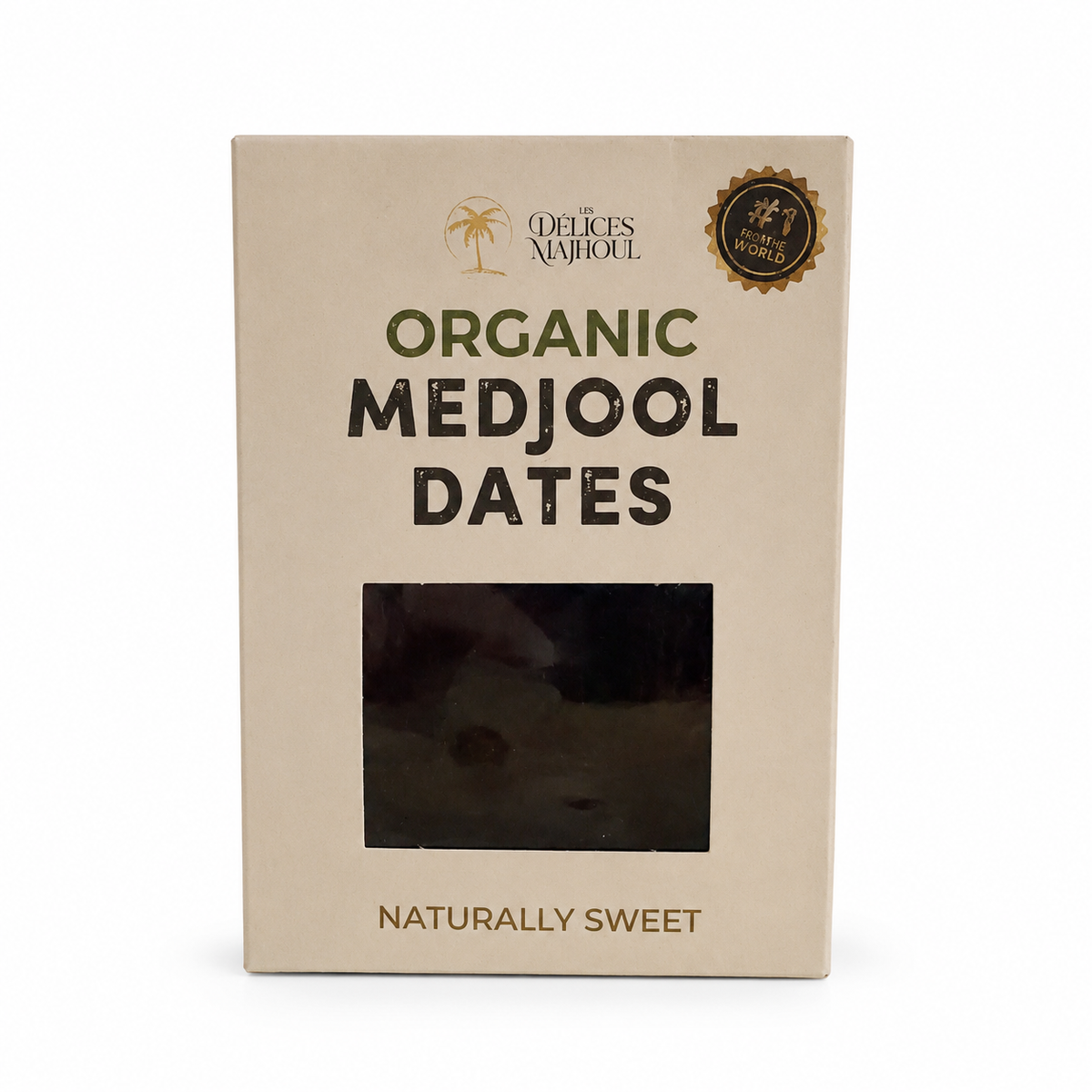 Curmale Medjool ECO 200 g — ambalaj, vedere frontală