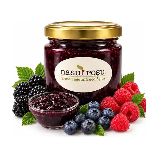 Gem de fructe de pădure Nasul Roșu, borcan de 220 g