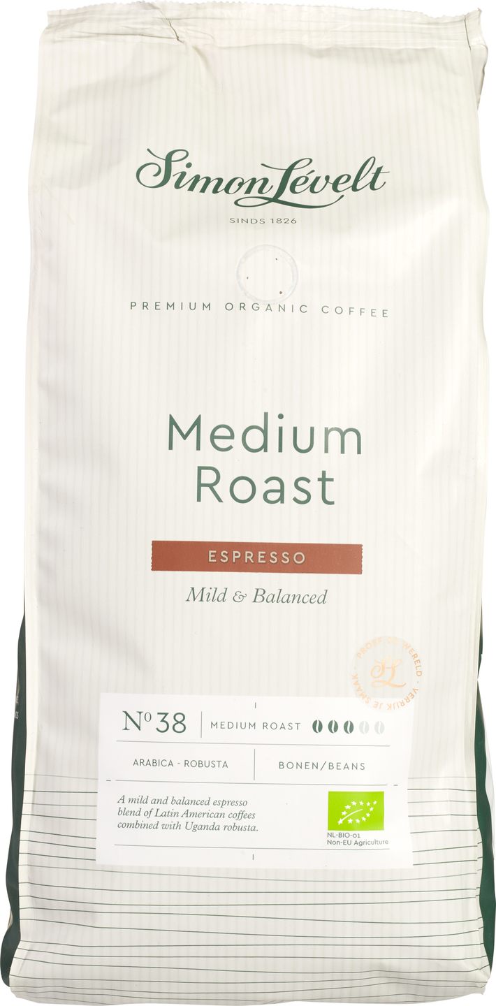 Cafea Boabe Espresso Prăjire Medie ECO, Simon Levelt – 1kg