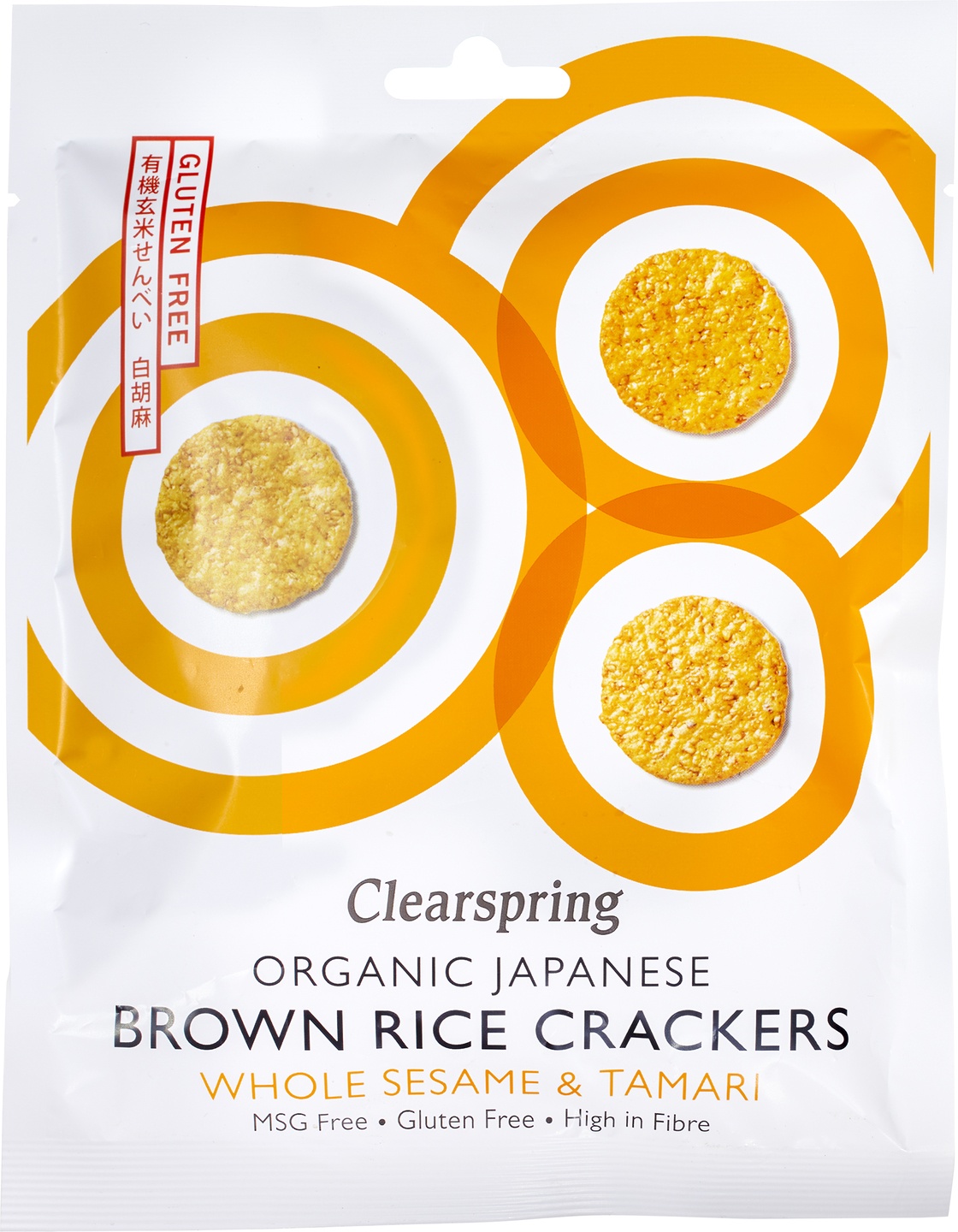 Crackers Japonezi din Orez Brun cu Susan Auriu și Tamari ECO, 40g