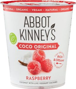 Alternativă Vegetală la Iaurt cu Zmeură, Cocos BIO – Abbot Kinney's, 350g