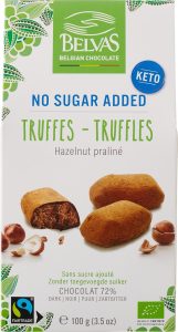 Trufe Belgiene de Ciocolată cu Alune, fără Zahăr Adăugat ECO, Belvas – 100g