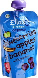 Piure de Afine, Mere & Banane BIO (4+ luni) – Ella's Kitchen, 120g
