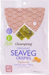Snack din Alge Nori cu Curcumă ECO Multipack (5x4g) – Clearspring