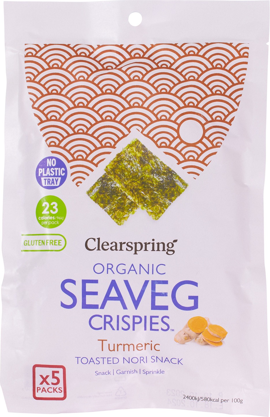 Snack din Alge Nori cu Curcumă ECO Multipack (5x4g) – Clearspring
